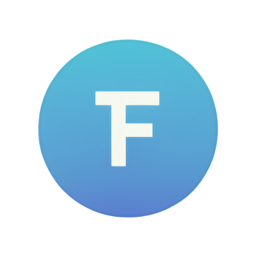 a software development logo for a company that doesnt exist "totally fake dot dev" a circle with the letters TF inside - icon | sticker