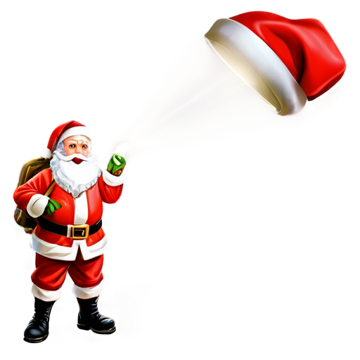 christmas santa claus with flashlight - icon | sticker