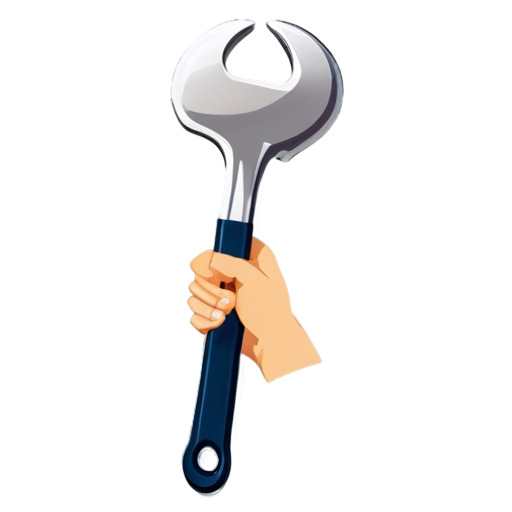 hand holding a wrench - icon | sticker