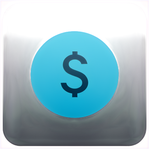 app icon, dollar, light blue - icon | sticker