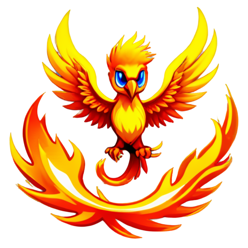 minimalist phoenix, flames - icon | sticker