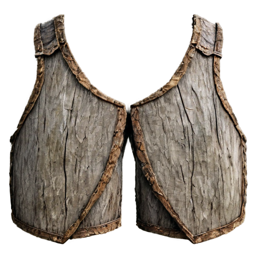 Medieval simple shoulders made of tree bark - icon | sticker