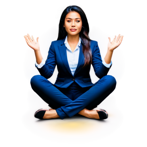 icon of business woman with SIX hands sitting like shiva - icon | sticker