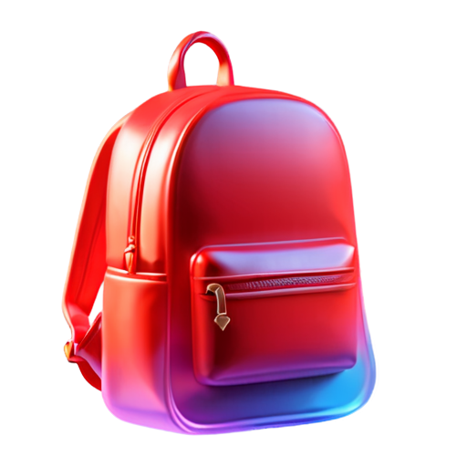 red backpack 3d model - icon | sticker