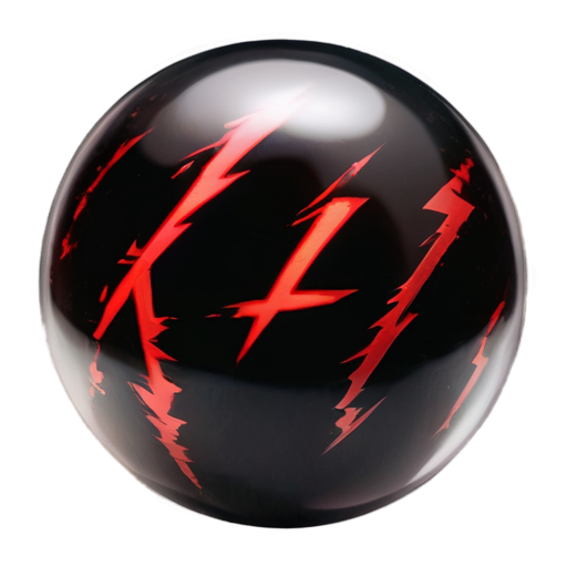 Transparent glass orb containing a mystical black stone with glowing, dark red cracks. The stone is angular, resembling ancient carved runes, suspended in the center of the orb, emitting a faint reddish glow. - icon | sticker