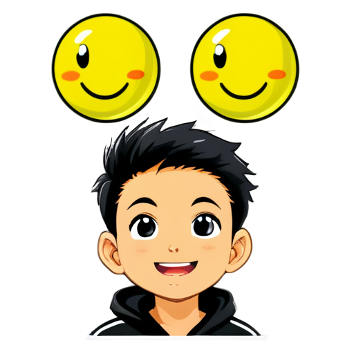 Create an icon with a background of meny happy faces and in front a yellow and black padel ball - icon | sticker