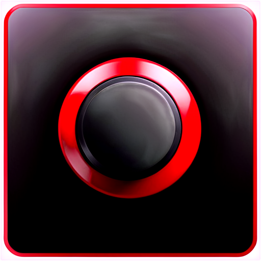 black and red button, computer game, square, vertical - icon | sticker