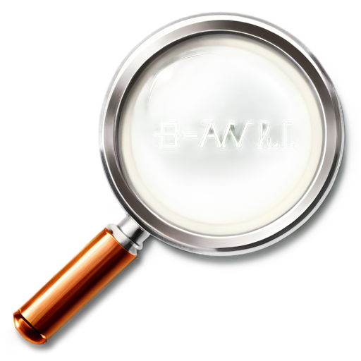 An icon featuring a magnifying glass examining letters, related to a cryptogram game - icon | sticker