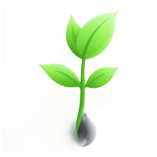 A seed with a sprout transforming into a flower - icon | sticker