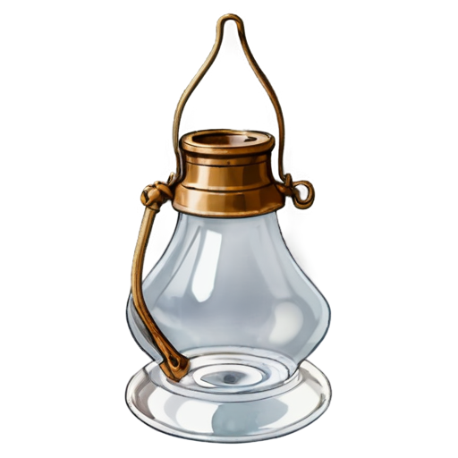 Medieval simple poor oil lamp - icon | sticker