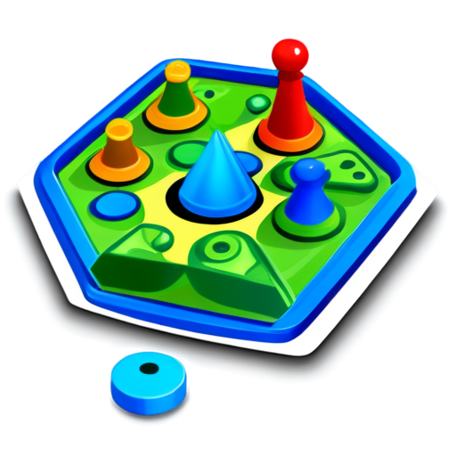 Create a 3D game logo named "Fun ludo", it should have ludo board within - icon | sticker