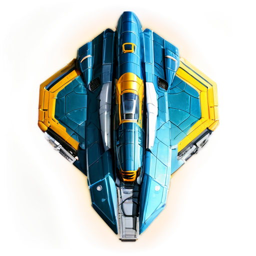 image of a spaceship for a game in the style of the Space Rangers game series, top view, position of the ship's nose from above - icon | sticker