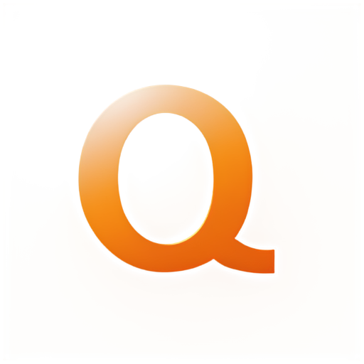 An artistic logo of the capital letter Q requires a vibrant introduction, in orange or red colors, with very rich tones, and the letter Q resembling a magnifying glass - icon | sticker