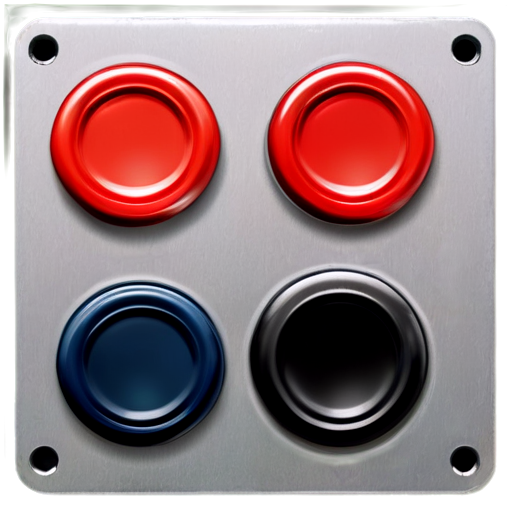 red button, computer game, square, vertical, metal, gaming, for walkie-talkie - icon | sticker