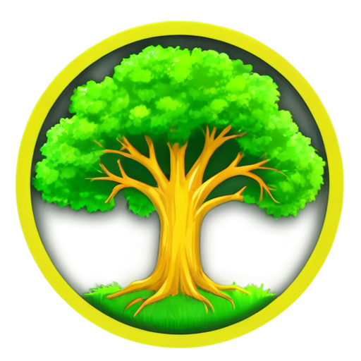 We need a logo where the base is a tree, and there must be the company name JOY - icon | sticker