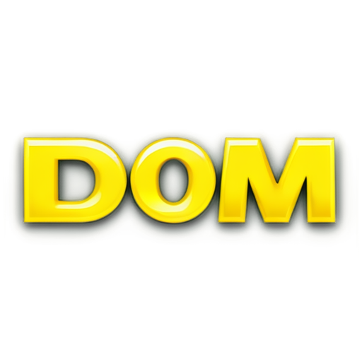 Generate icon with word DOM in yellow stile - icon | sticker