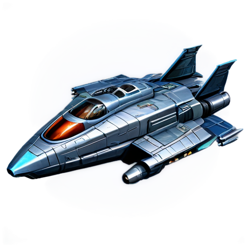 image of a spaceship for a game in the style of the Space Rangers series of games. Unrealistic graphics, more like a cartoon - icon | sticker