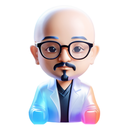 Indian guru bald with goatee & glasses - icon | sticker