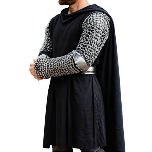 Medieval fantasy chainmail sleeves, made of steel rings - icon | sticker