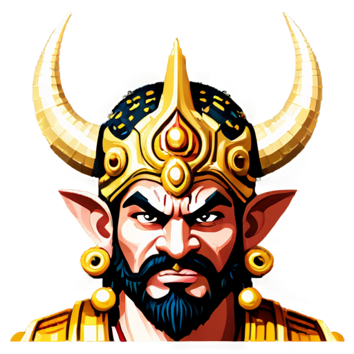 very Pixelated Ravana head - icon | sticker