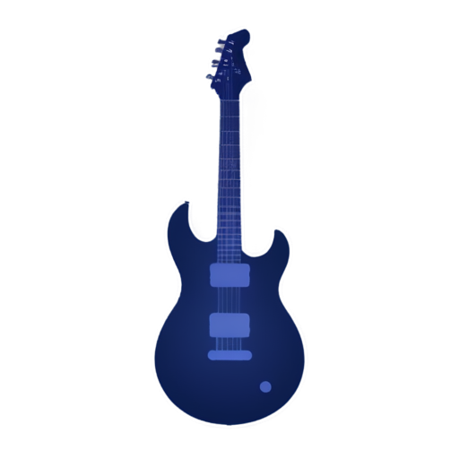 Dark blue Rock guitar and dark blue and purple lightnings - icon | sticker