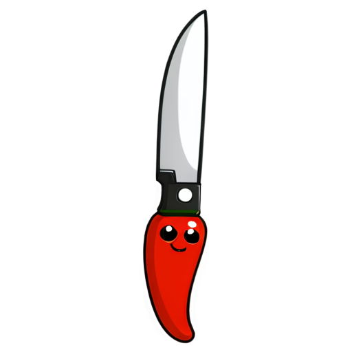 chili emoji with knife - icon | sticker