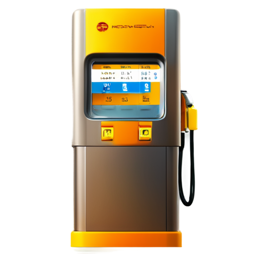 fuel dispenser on transparent background in yellow-orange colors - icon | sticker