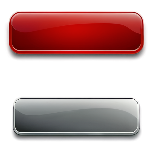 red, rectangular button, for a computer game - icon | sticker