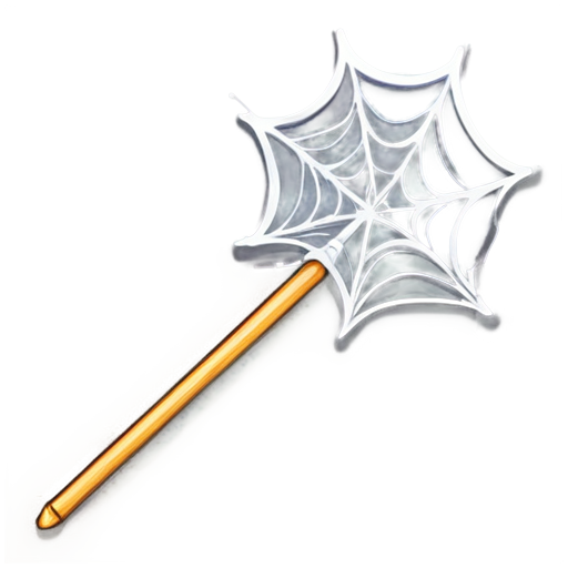 a magic wand and a cobweb - icon | sticker