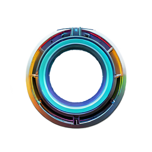 The function is to log into the network, requiring a newer design sense with a futuristic feel, sci-fi, and abstract elements. It should start from the center and expand outward into irregular shapes, using a rainbow of colors primarily in line forms, highlighting the display of the network. - icon | sticker