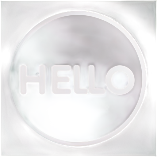 glass with text "Hello" - icon | sticker