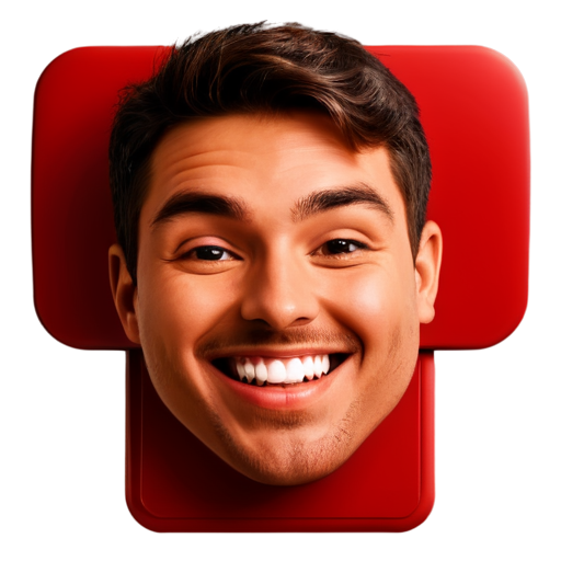 red messenger dialogbox with happy smiling face - icon | sticker