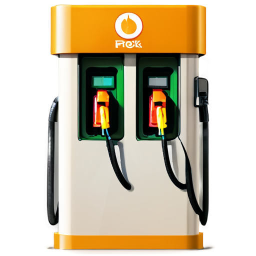 fuel dispensers in orange-yellow colors - icon | sticker