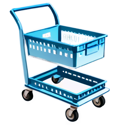 cart with products in blue and light blue colors - icon | sticker