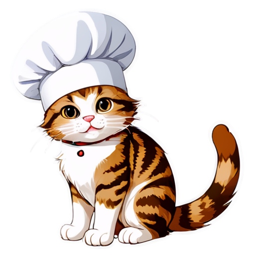 A cat in a chef's hat - icon | sticker