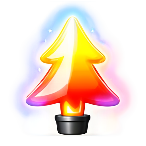 flash picture with fireworks around christmas tree - icon | sticker