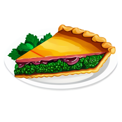 A meat and yam-berry filled pie sprinkled with yam greens. - icon | sticker