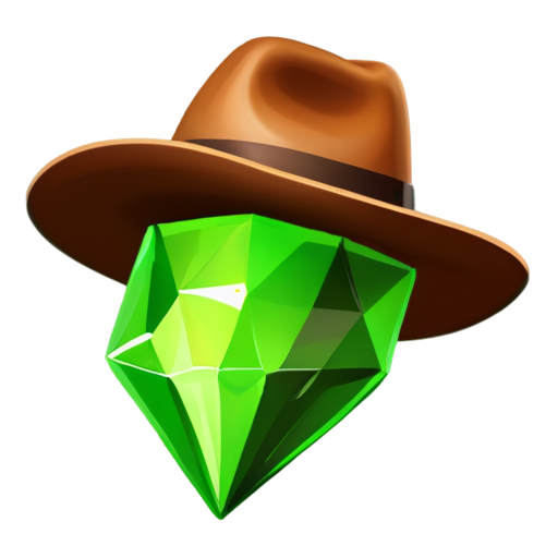 brown Cowboy hat on top of sims 4 plumbob - icon | sticker