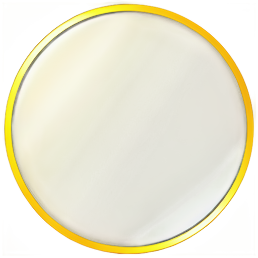 draw a circle with a diagonal at 45 to the horizon. color gold - icon | sticker