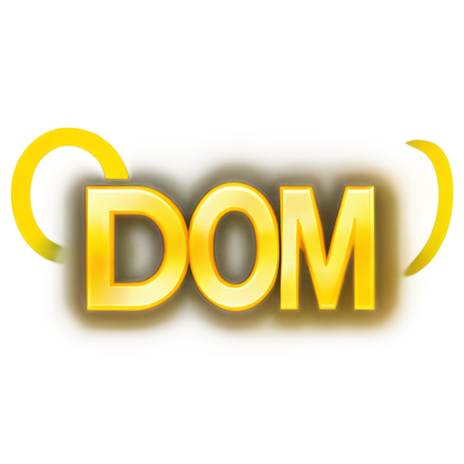 Generate icon with word DOM in yellow stile - icon | sticker