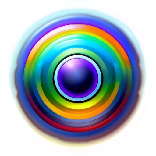 The function is to log into the network, requiring a newer design concept that feels futuristic, science fiction, and somewhat abstract, starting from the center and extending outward into irregular shapes, with colors being rainbow-like. - icon | sticker