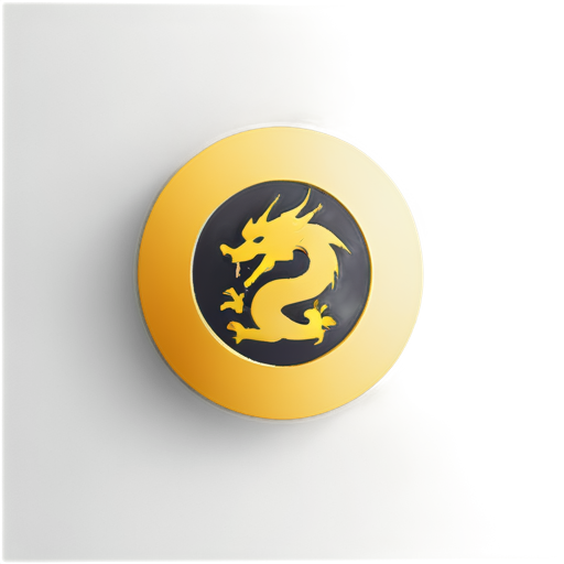 round logo with china dragon - icon | sticker