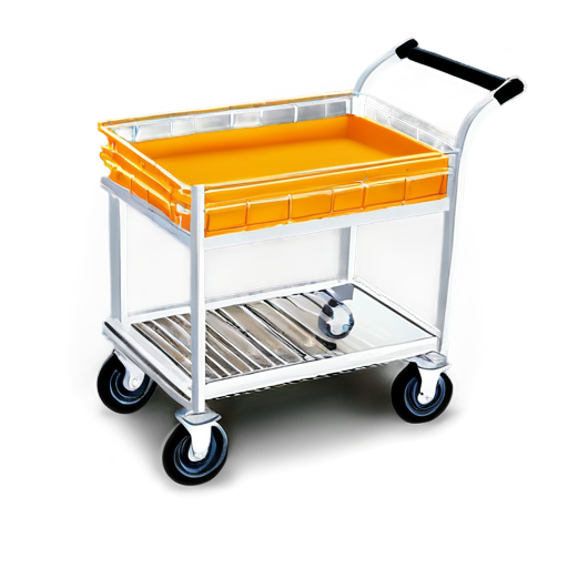 cart with items in orange-yellow colors - icon | sticker