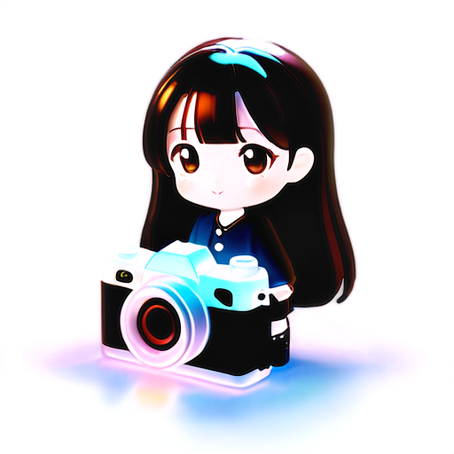 photo camera, two lenses - icon | sticker