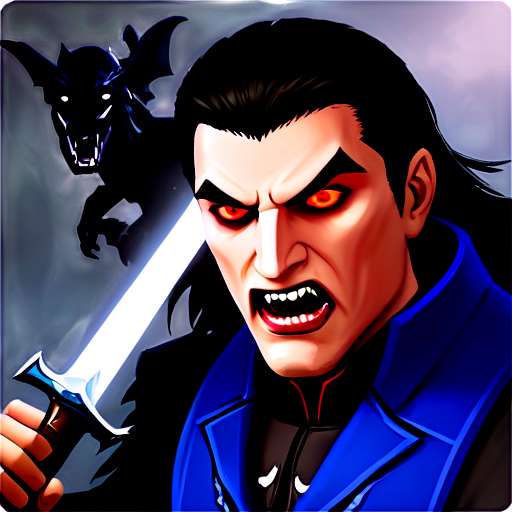 make a icon game about a game called "Nightfall: Vampires vs. Hunters" offers an engaging blend of fast-paced combat and strategic gameplay. Whether you choose to embrace the night as a vampire or stand firm as a hunter, every match promises thrilling encounters and deep customization options. Will you rise to power in the darkness, or will you bring the dawn? A roblox game - icon | sticker