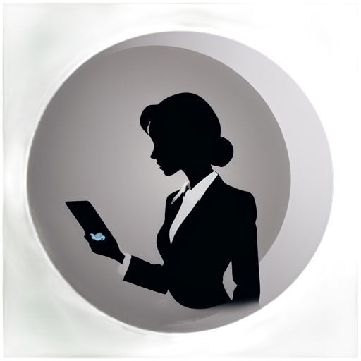 lawyer girl with the moon on background - icon | sticker