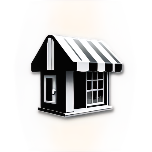 Shop icon in black and white style, 3d, with shadoSneaker icon in black and white style, 3d, with shadows - icon | sticker