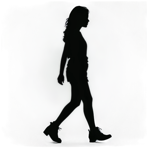 silhouette woman walking no background - icon | sticker