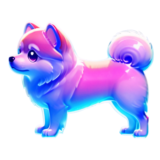 small spitz, no humans, no lineart, spitz full body, fitness, plank, from side, spitz looking right, simple background - icon | sticker