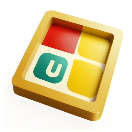 Create a 3D game logo named "Fun ludo", it should have ludo board within - icon | sticker